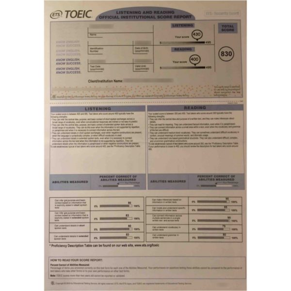 TOEIC certificate - Image 5