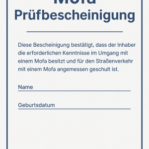 Mofa Prüfbescheinigung Kaufen